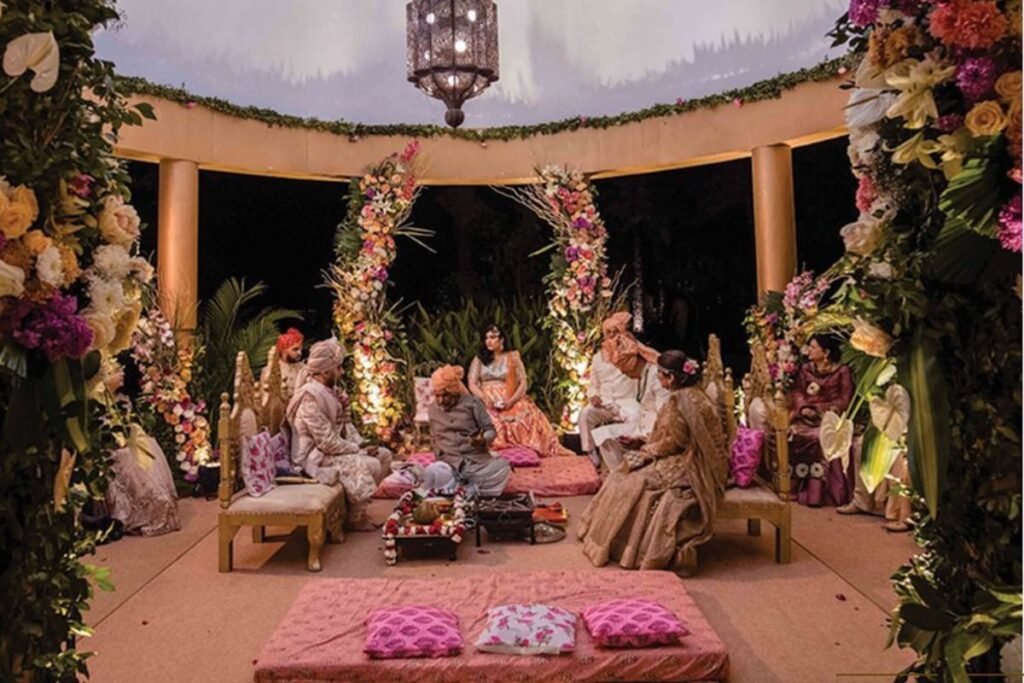 Rigveda Palace best wedding venue in Faridabad with lawn, banquet hall, and guest rooms