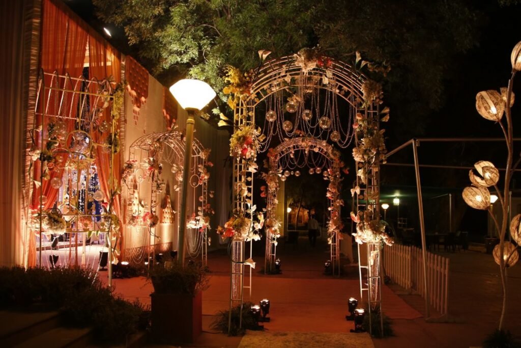 Rigveda Palace grand wedding destination in Faridabad with lush garden, banquet hall, and luxury stay