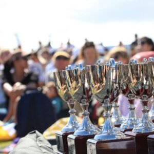 Award ceremony stage with lighting setup at banquet hall in Gurgaon
