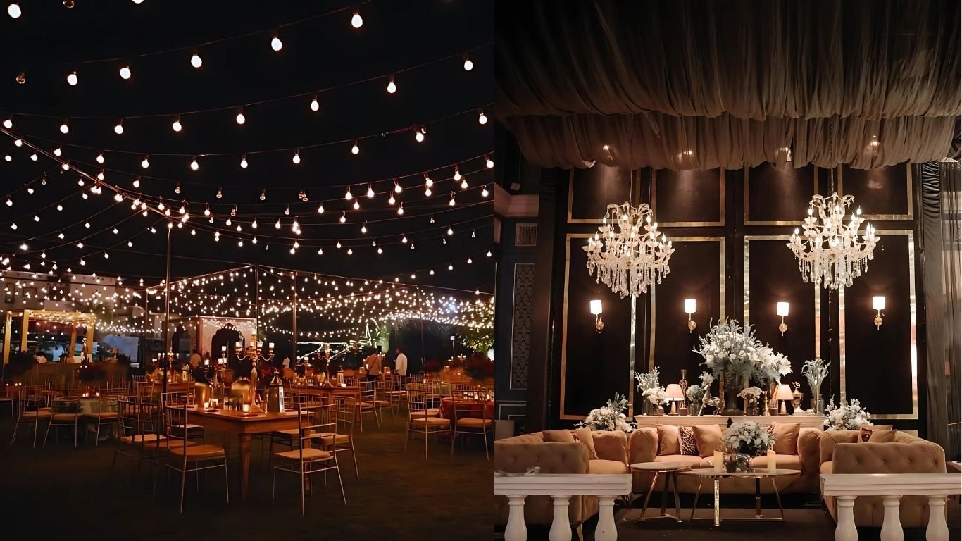 Bollywood grand and vintage elegance wedding theme at Devam Greens Gurgaon