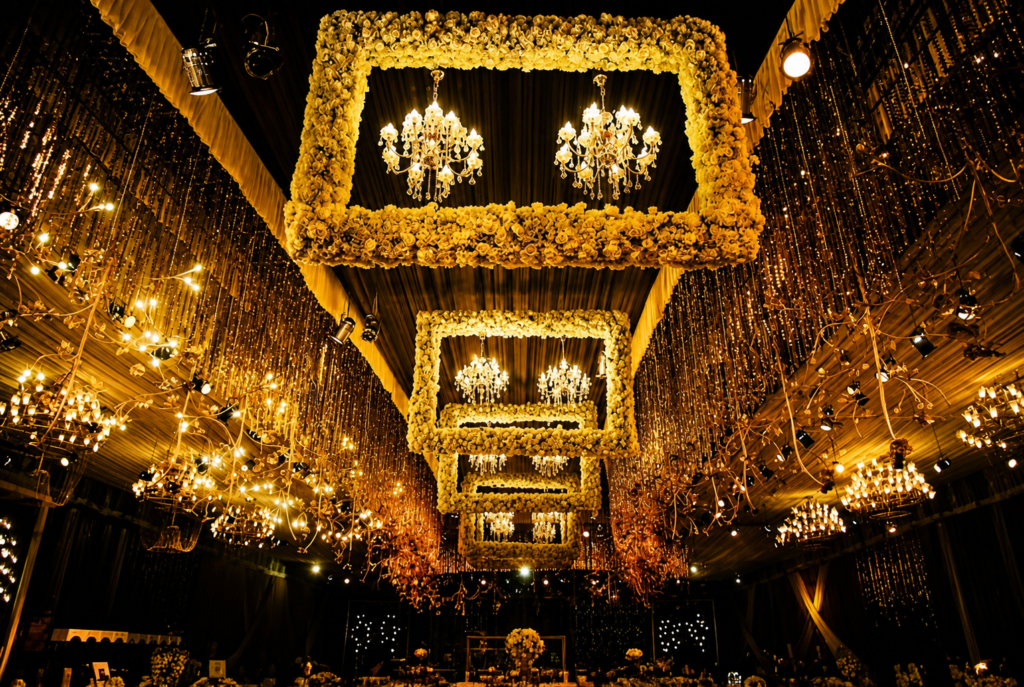 Best wedding venue in Faridabad with grand stage decoration and spacious seating arrangement