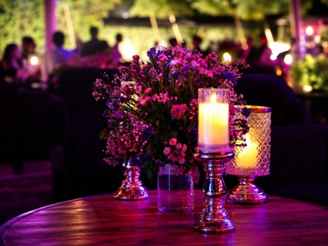 Sagan ceremony stage décor at The Forest Destination in Faridabad